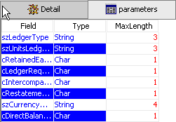 Parameters tab