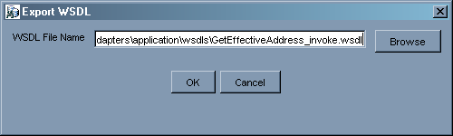 Export WSDL dialog box