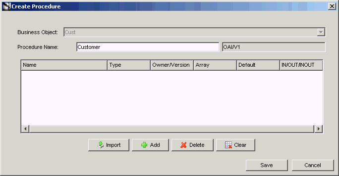 Create Procedure dialog box