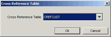 Cross reference Table Name dialog box