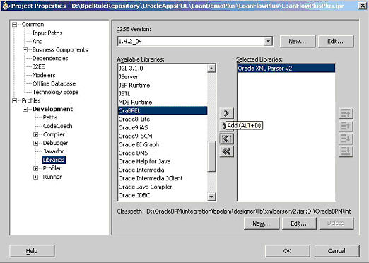 Adding a BPEL library to a BPEL project