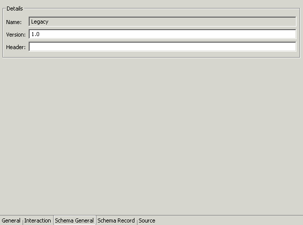 The adapter metadata Schema General tab.