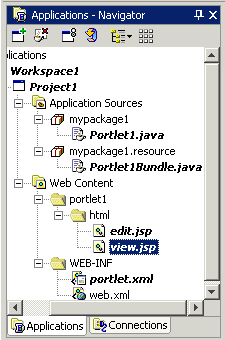 Shows contents of the Applications - Navigator.