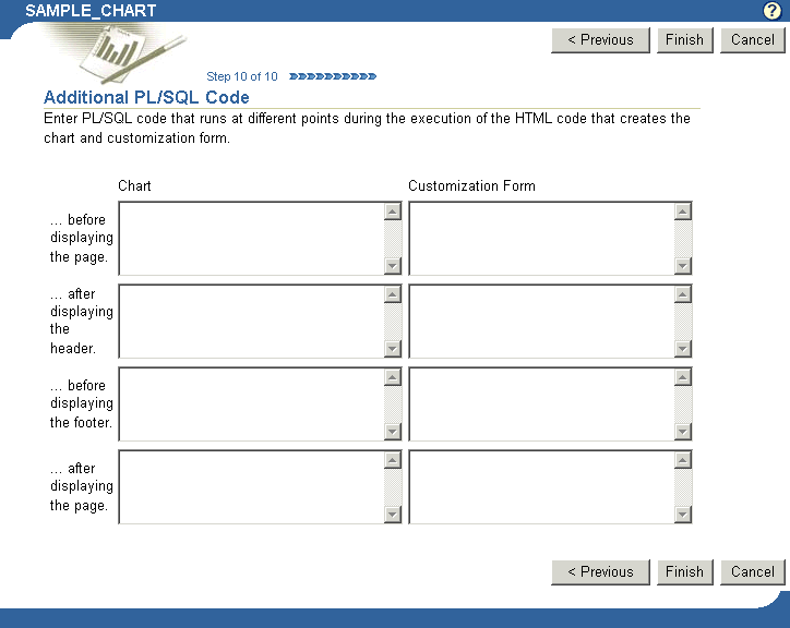 Shows Additional PL/SQL Code options