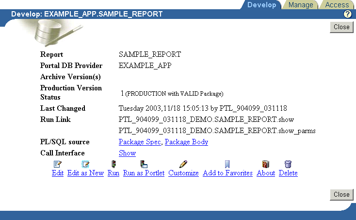 Shows Report Summary Page