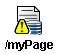 The DataPage icon with a warning overlay
