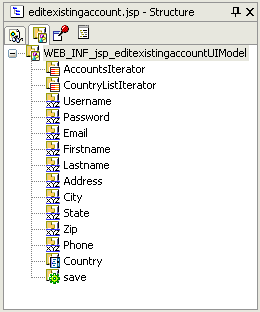 This image shows the list binding editor for the Country binding in lesson 6.
