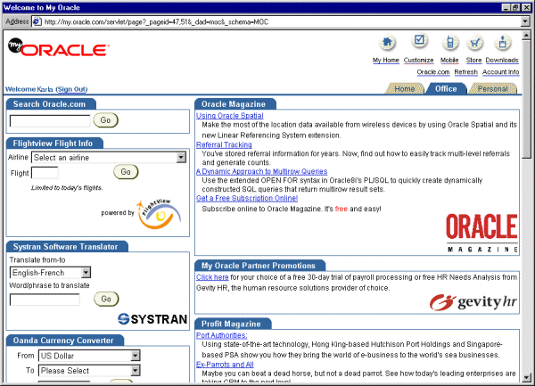 Sample Portal page