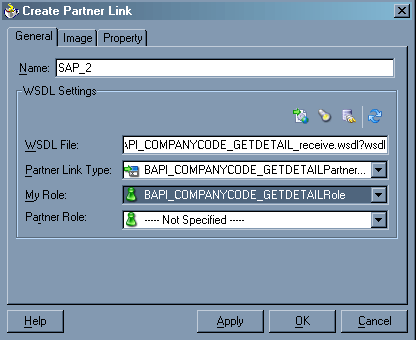 Create Partner Link Dialog Box