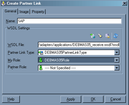 Create Partner Link dialog box