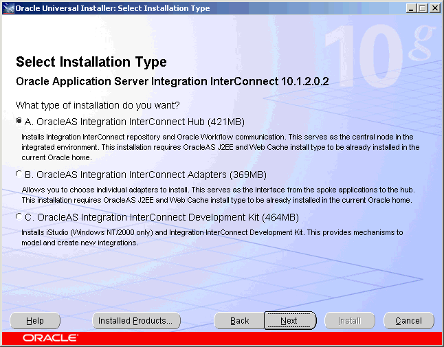 Select Installation Type Screen
