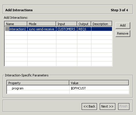 The Add Interaction window with an interaction displayed.