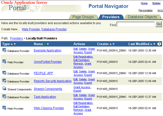 Shows Grant Access link in Portal Navigator