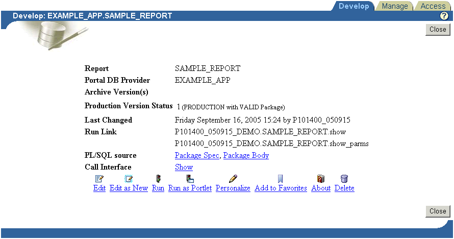 Shows Report Summary Page
